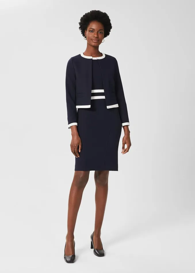 Womens Candice Jacket Navy Ivory Hobbs Coats and Jackets For Sale