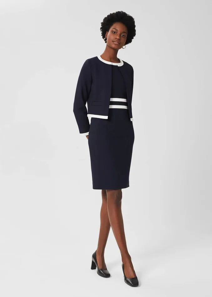 Womens Candice Jacket Navy Ivory Hobbs Coats and Jackets For Sale