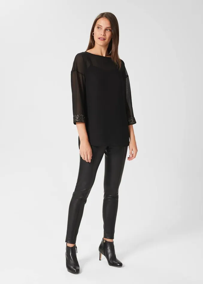 Womens Carey Faux Leather Legging Black Hobbs Trousers