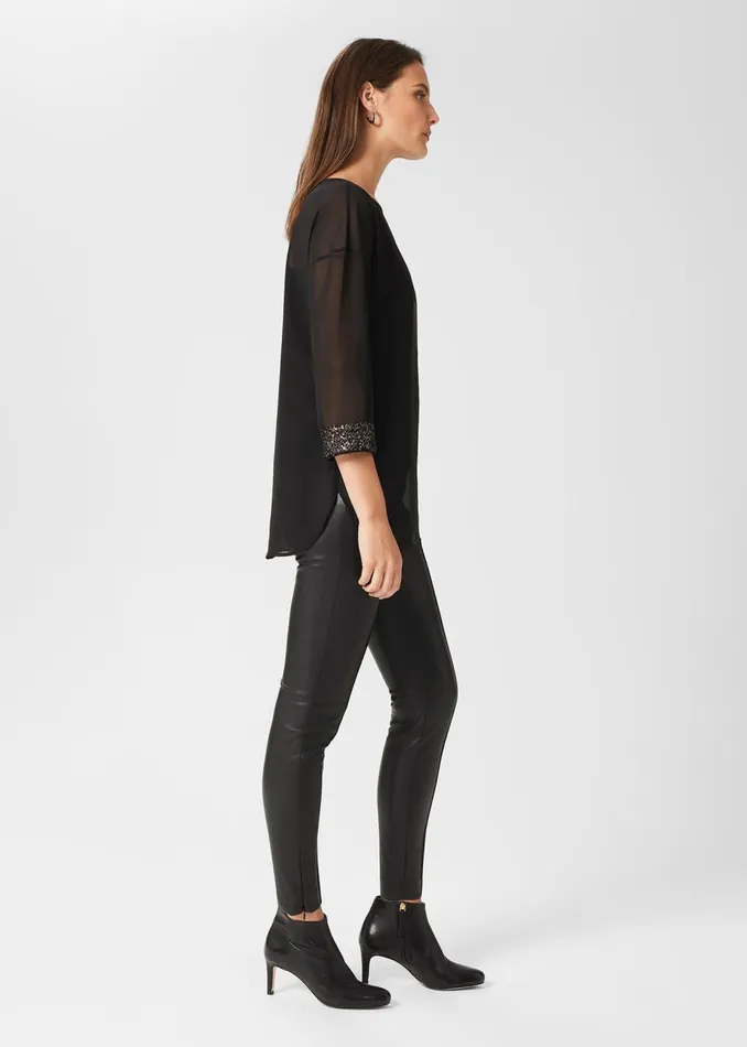 Womens Carey Faux Leather Legging Black Hobbs Trousers