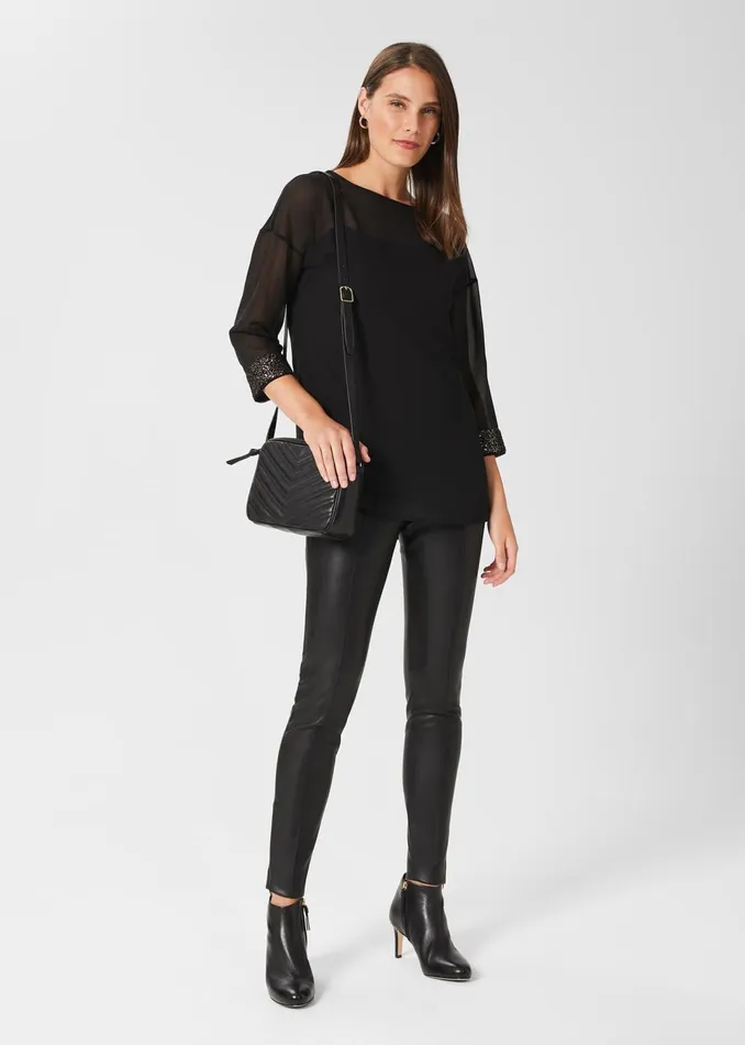 Womens Carey Faux Leather Legging Black Hobbs Trousers