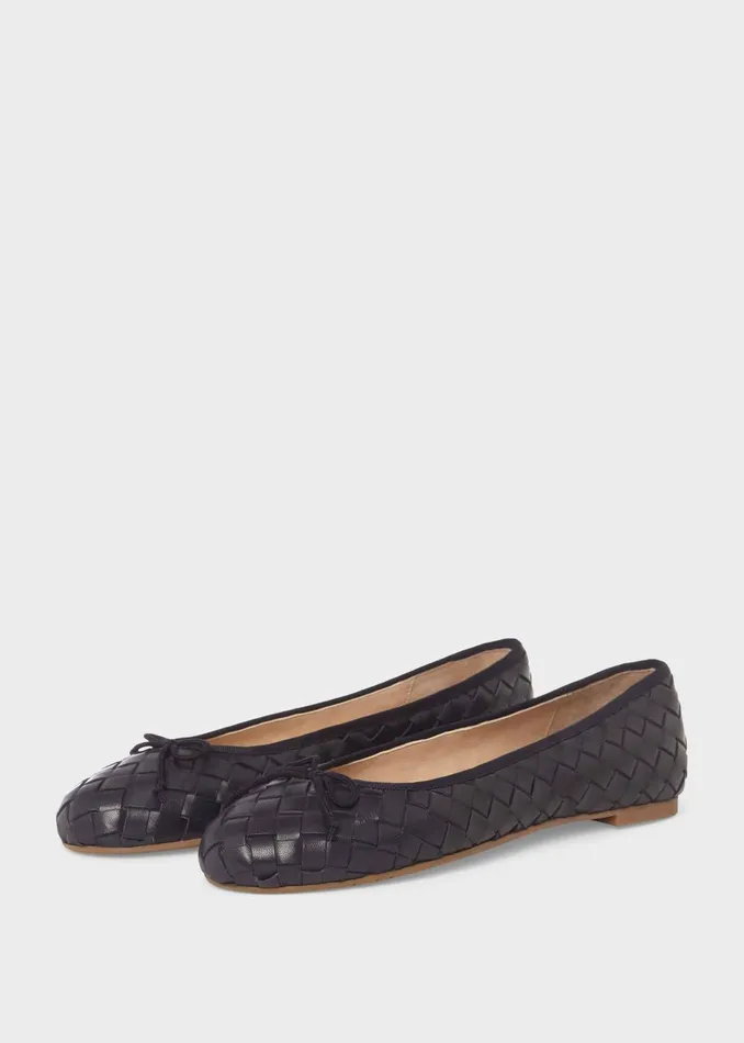 Womens Casey Leather Ballerinas Navy Hobbs Flats and Pumps Near Me