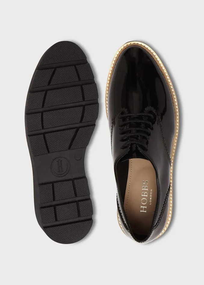 Womens Chelsey Leather Flat Shoes Black Hobbs Flats and Pumps On Sale