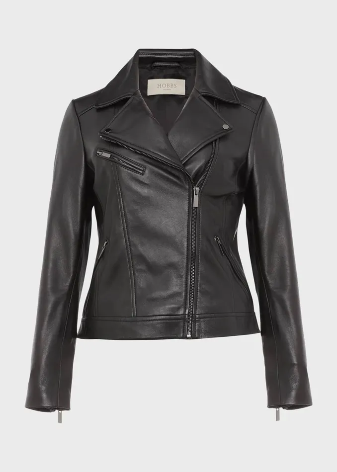 Womens Dakota Leather Jacket Black Hobbs Coats and Jackets Casaul