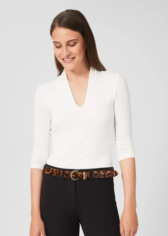 Womens Eugenie Leather Belt Leopard Hobbs Belts Cheap On Sale