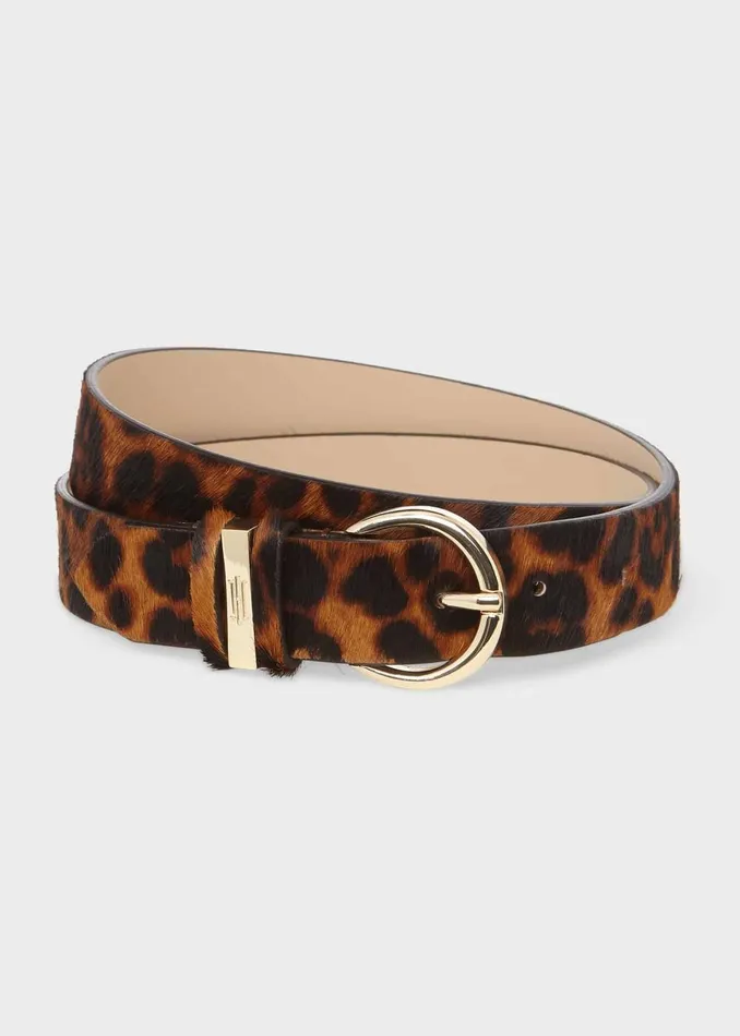 Womens Eugenie Leather Belt Leopard Hobbs Belts Cheap On Sale