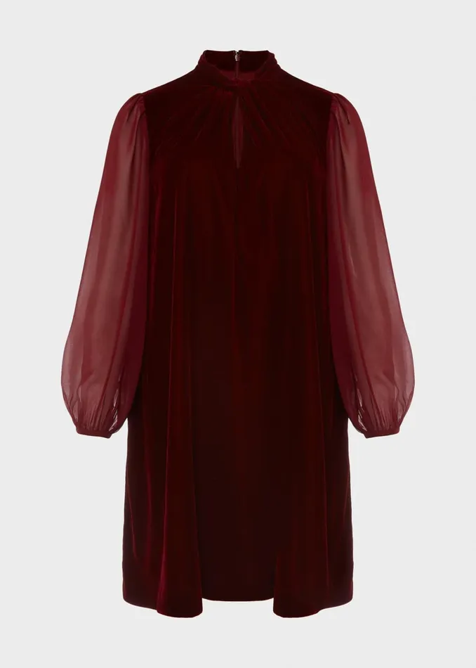 Womens Faye Velvet A Line Dress Deep Red Hobbs Dresses Gift Ideas