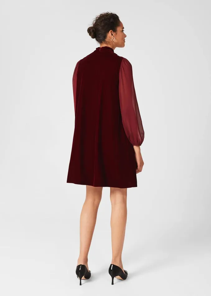 Womens Faye Velvet A Line Dress Deep Red Hobbs Dresses Gift Ideas