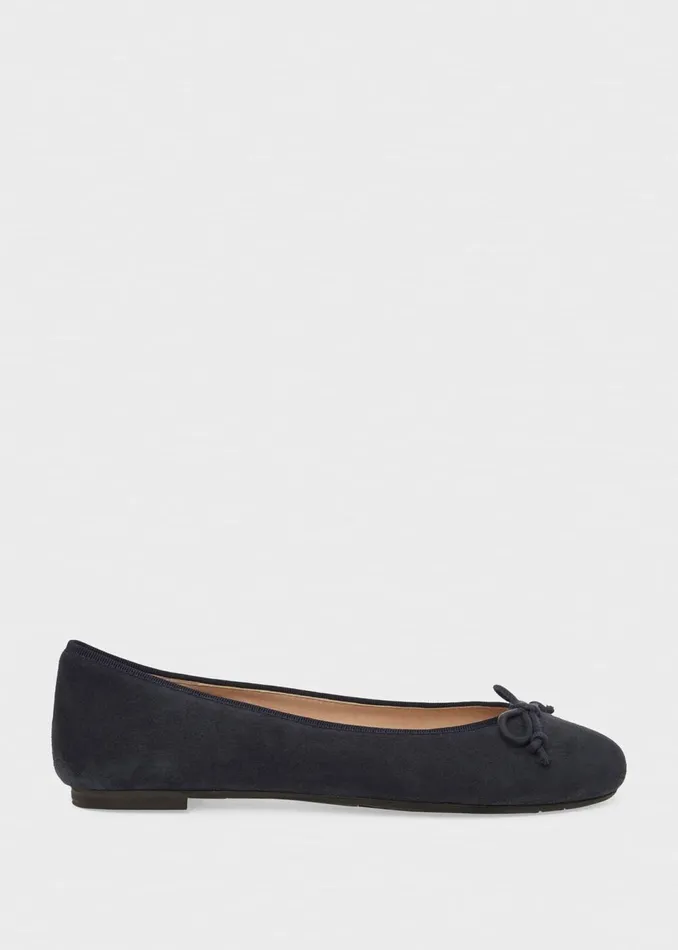 Womens Flo Suede Ballerina Navy Hobbs Ballerinas