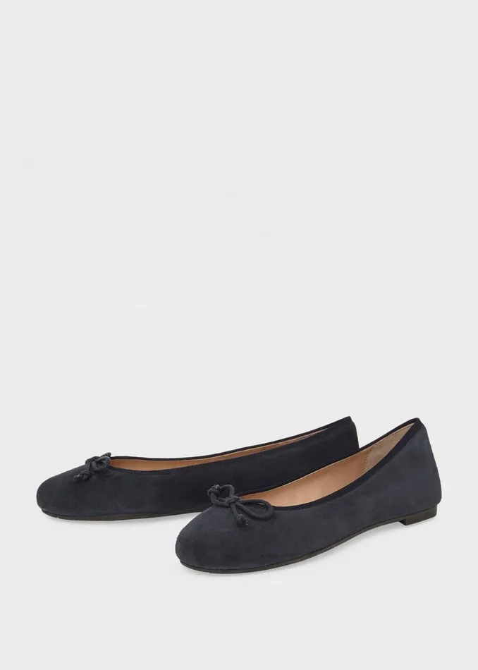 Womens Flo Suede Ballerina Navy Hobbs Ballerinas