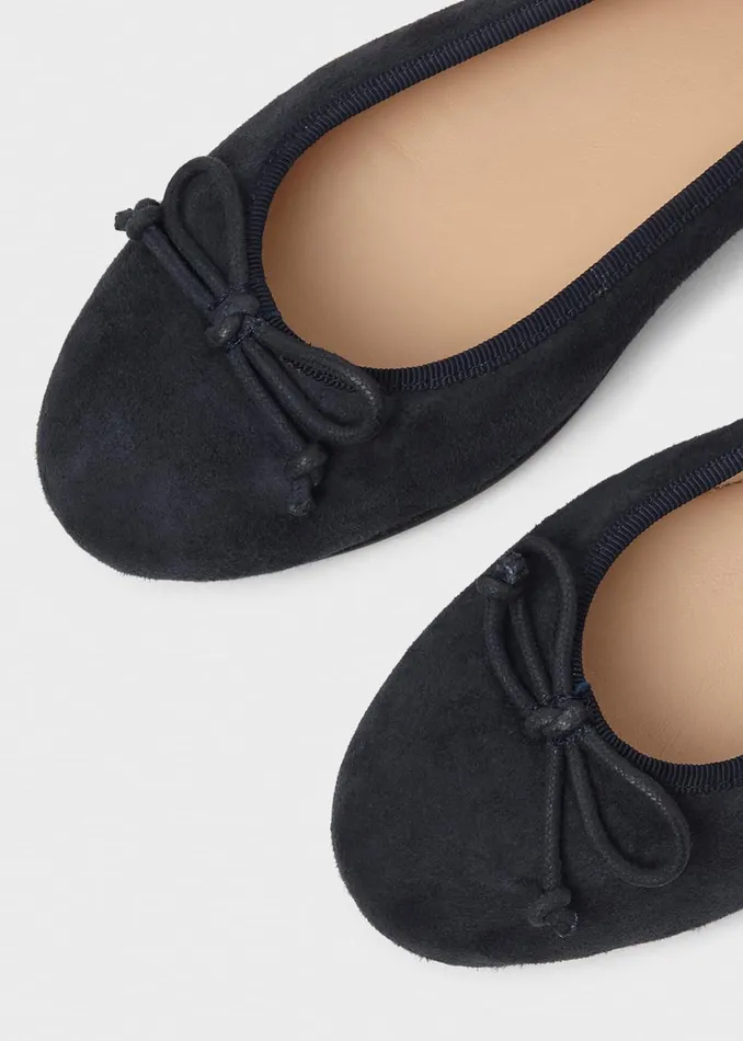 Womens Flo Suede Ballerina Navy Hobbs Ballerinas