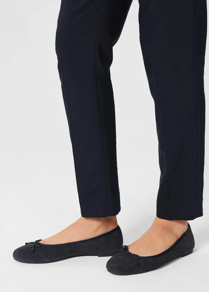 Womens Flo Suede Ballerina Navy Hobbs Ballerinas