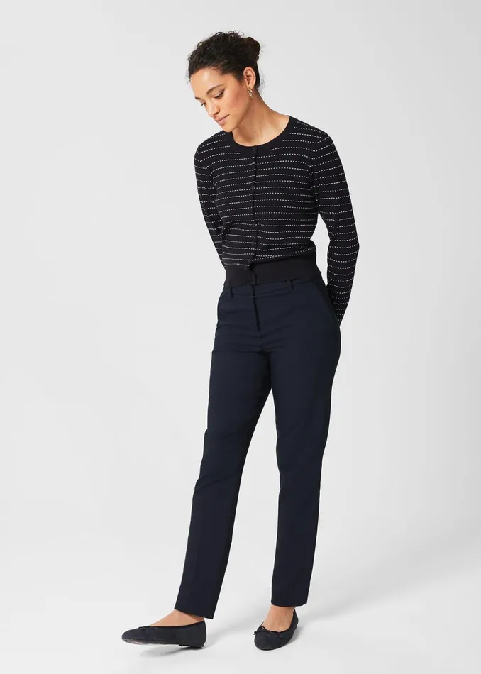 Womens Flo Suede Ballerina Navy Hobbs Ballerinas