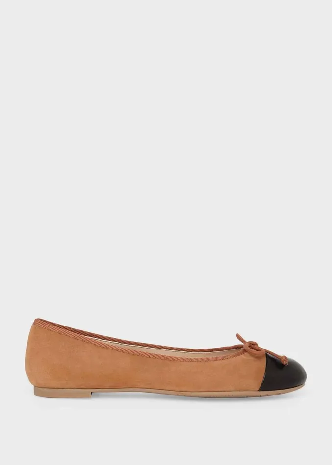 Womens Flo Suede Ballerinas Black Hobbs Flats and Pumps Gift 4 You