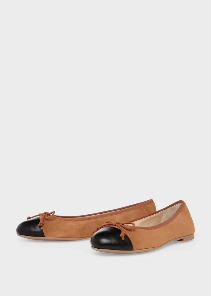Womens Flo Suede Ballerinas Black Hobbs Flats and Pumps Gift 4 You