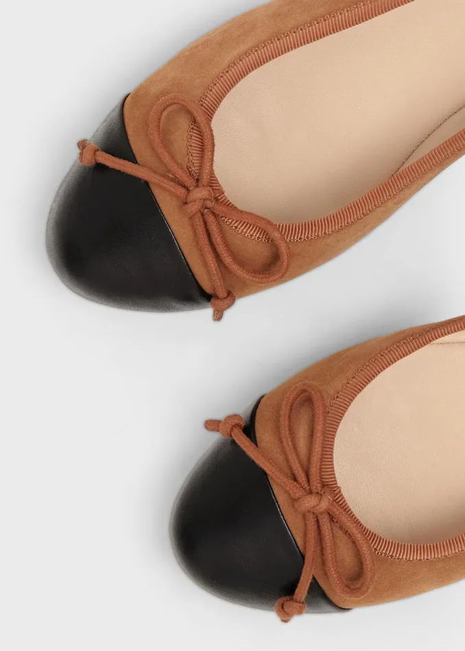 Womens Flo Suede Ballerinas Black Hobbs Flats and Pumps Gift 4 You