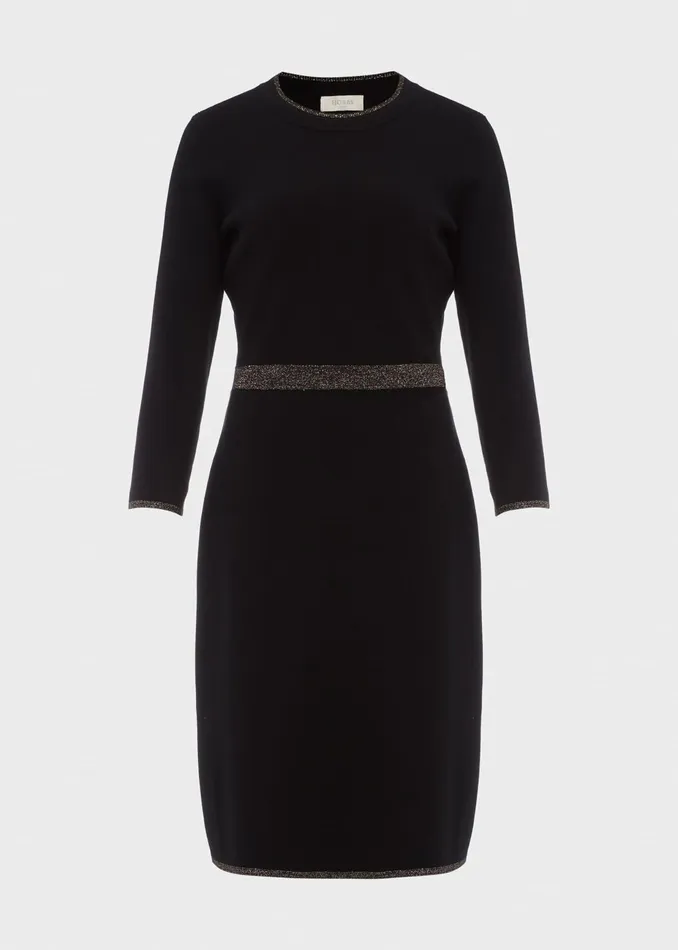 Womens Frida Knitted Dress Black Gold Hobbs Dresses Near Me