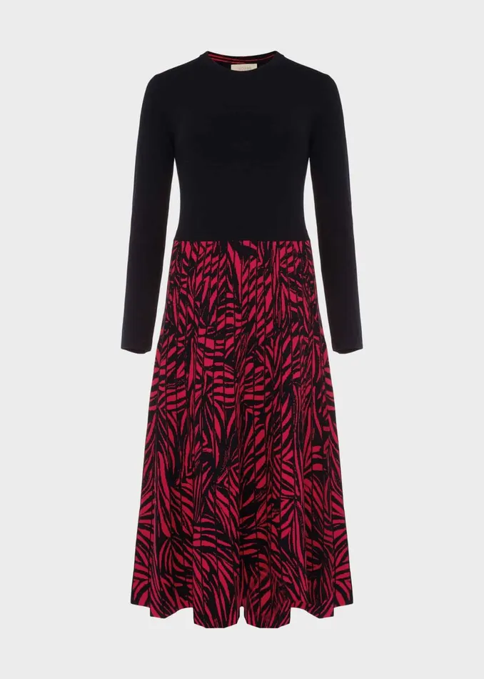 Womens Harlie Midi Knitted Dress Navy Pink Hobbs Dresses Gift for Friend