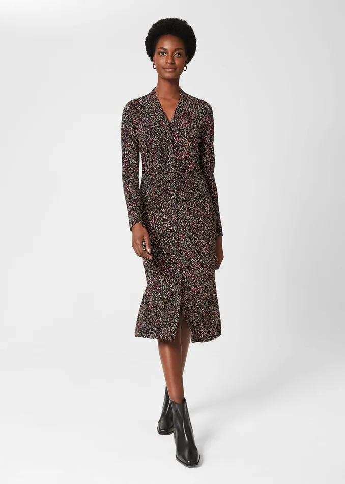 Womens Hatty Jersey Dress Black Multi Hobbs Dresses Gift for Friend