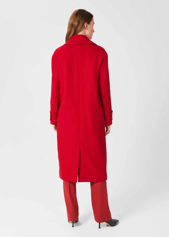 Womens Henrietta Wool Blend Coat Red Hobbs Coats and Jackets Cheap On Sale