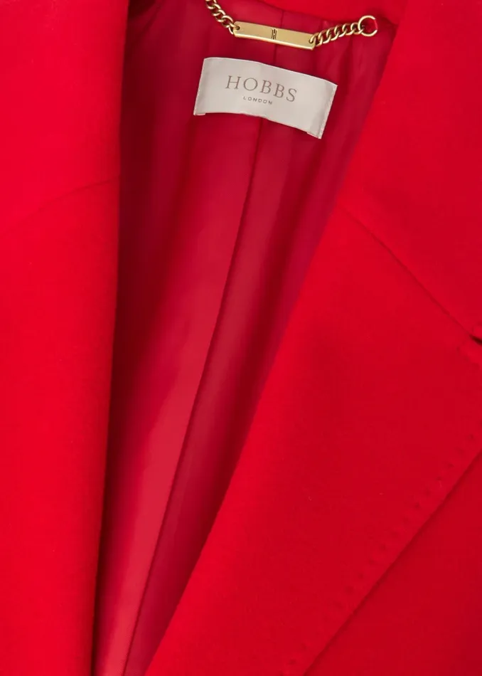 Womens Henrietta Wool Blend Coat Red Hobbs Coats and Jackets Cheap On Sale