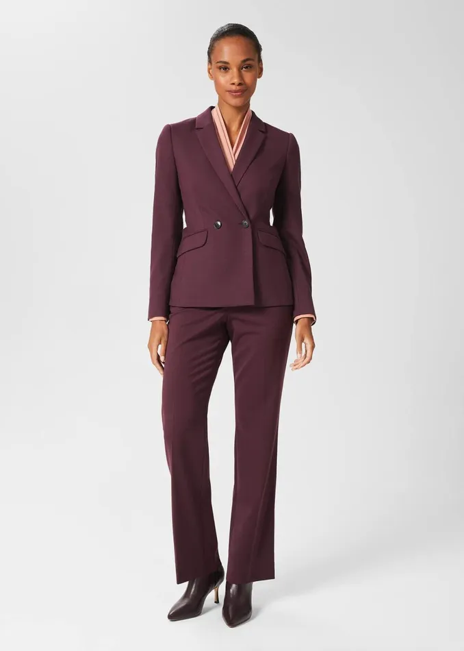 Womens Hetty Wool Blend Blazer Burgundy Hobbs Coats and Jackets Gift for Friend Womens Hetty Wool Blend Blazer Burgundy Hobbs Coats and Jackets Gift for Friend