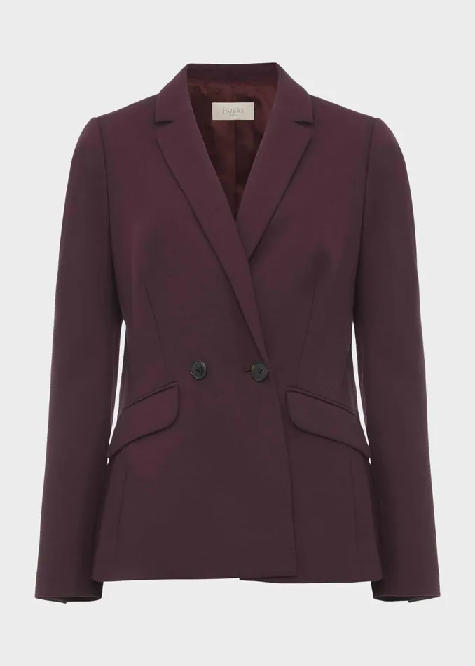 Womens Hetty Wool Blend Blazer Burgundy Hobbs Coats and Jackets Gift for Friend