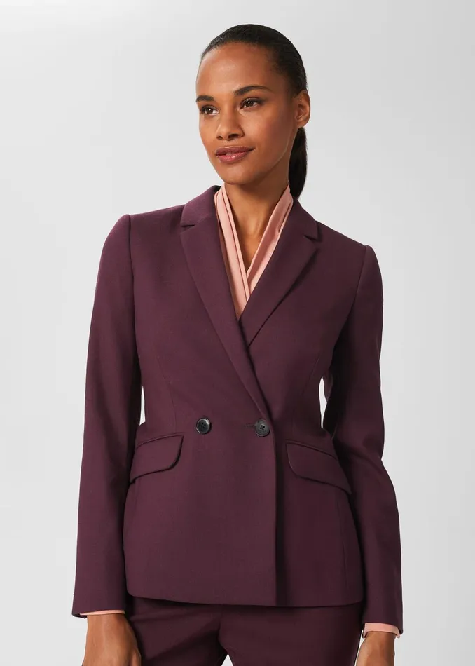 Womens Hetty Wool Blend Blazer Burgundy Hobbs Coats and Jackets Gift for Friend