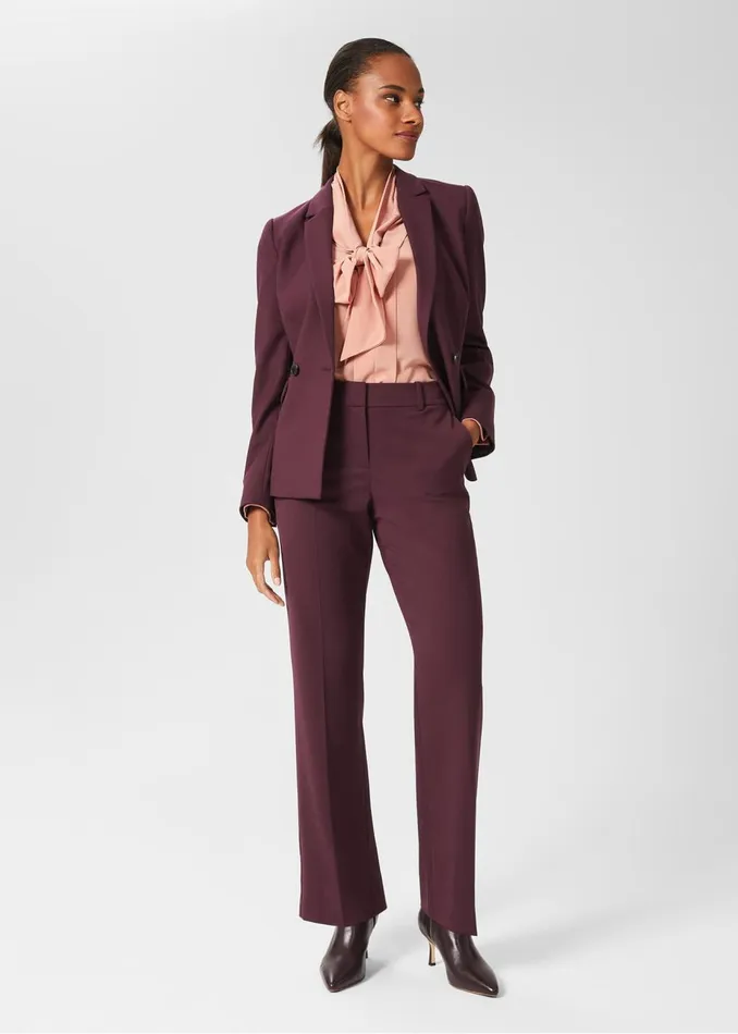 Womens Hetty Wool Blend Blazer Burgundy Hobbs Coats and Jackets Gift for Friend