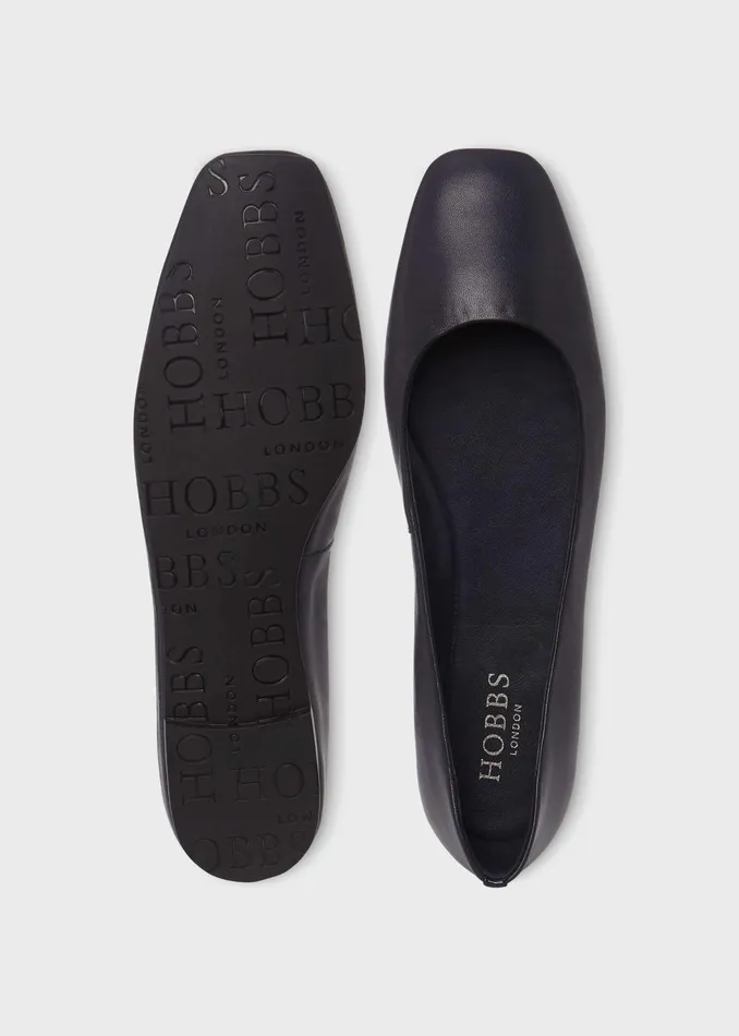 Womens Jemma Leather Ballerinas Navy Hobbs Flats and Pumps Online