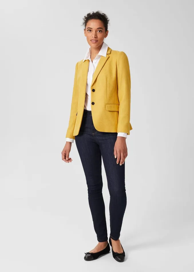 Womens Jessica Wool Jacket Light Ochre Hobbs Coats and Jackets Casaul