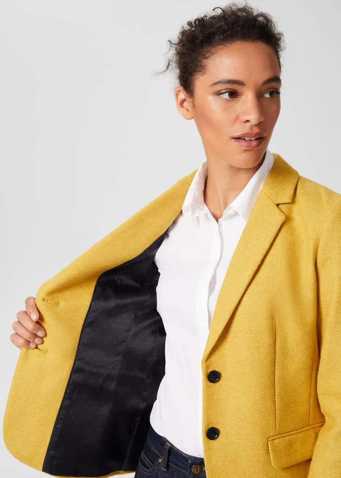 Womens Jessica Wool Jacket Light Ochre Hobbs Coats and Jackets Casaul