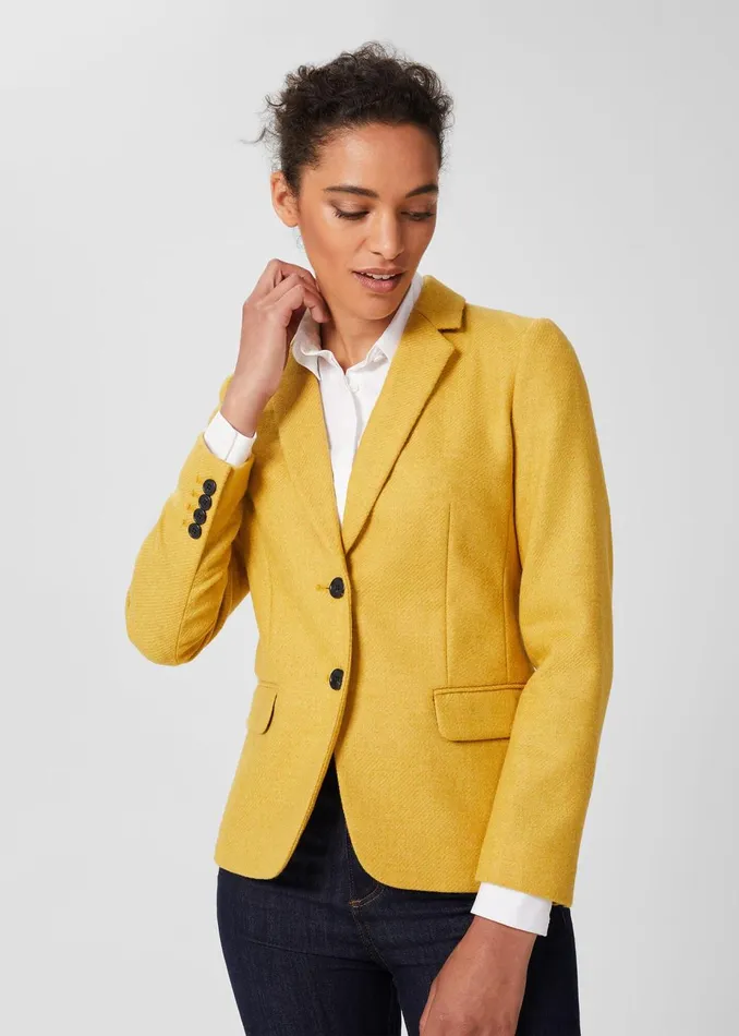 Womens Jessica Wool Jacket Light Ochre Hobbs Coats and Jackets Casaul