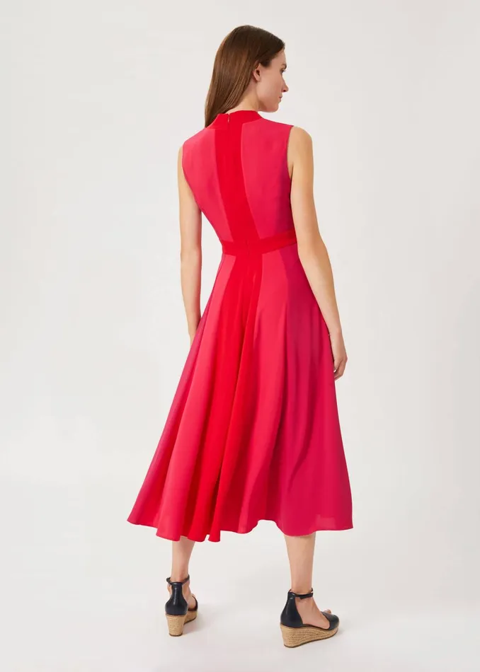 Womens Jilly Colourblock V Neck Dress Raspberry Red Hobbs Dresses Gift 4 You