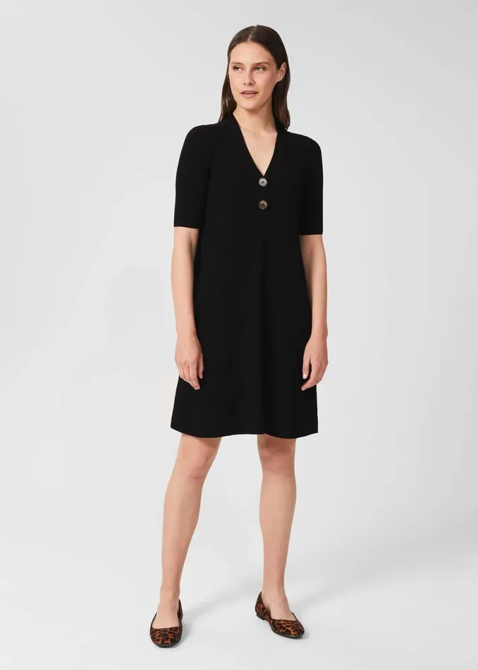Womens Josie Knitted Dress Black Hobbs Dresses Casaul