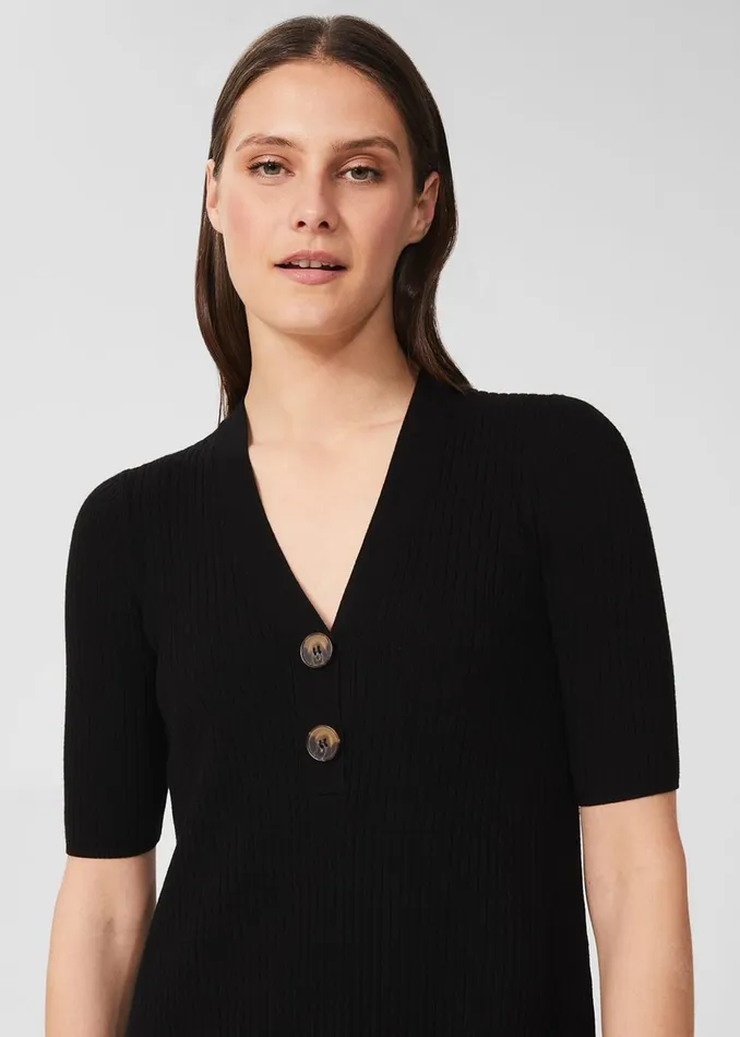 Womens Josie Knitted Dress Black Hobbs Dresses Casaul
