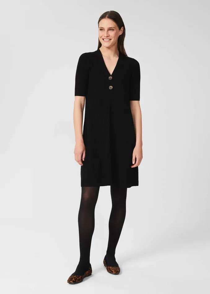 Womens Josie Knitted Dress Black Hobbs Dresses Casaul