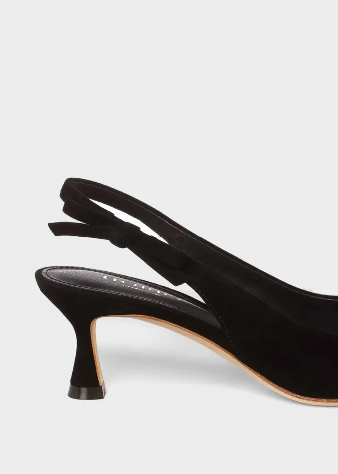 Womens Julia Suede Slingback Shoes Black Hobbs Court Shoes Online