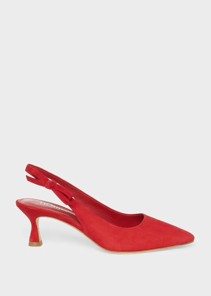 Womens Julia Suede Slingback Shoes Poppy Red Hobbs Heels Popular