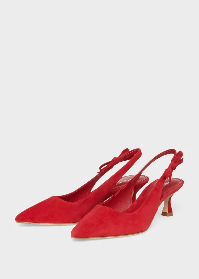 Womens Julia Suede Slingback Shoes Poppy Red Hobbs Heels Popular