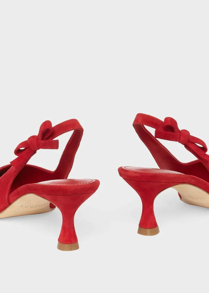 Womens Julia Suede Slingback Shoes Poppy Red Hobbs Heels Popular