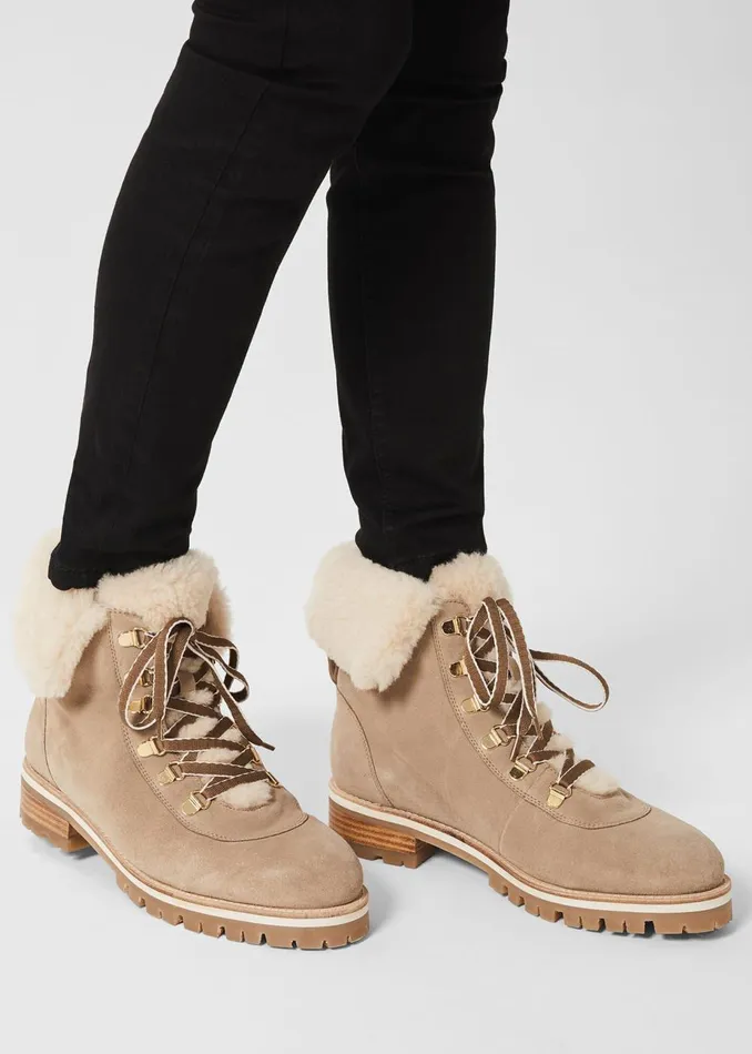 Womens Kaden Suede Ankle Boots Warm Camel Hobbs Ankle Boots For Sale