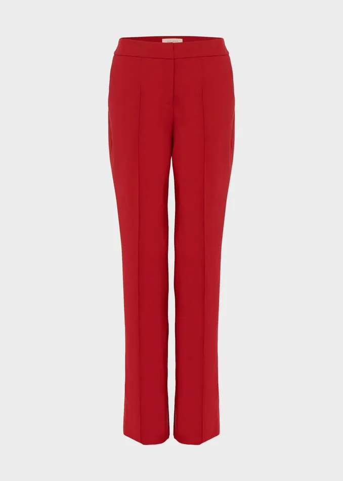 Womens Kyle Wool Blend Straight Trousers Red Hobbs Trousers