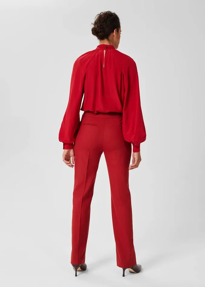 Womens Kyle Wool Blend Straight Trousers Red Hobbs Trousers