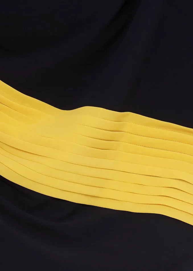 Womens Lila V Neck Midi Dress Navy Yellow Hobbs Dresses Online