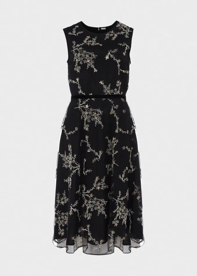 Womens Lilith Dress Black Metallic Hobbs Dresses Cheap On Sale