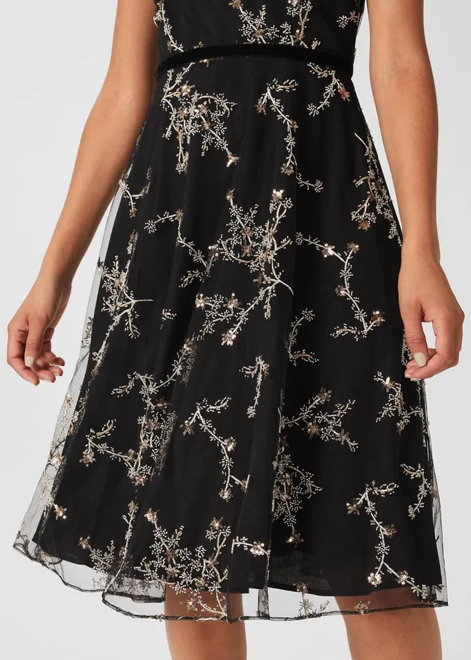 Womens Lilith Dress Black Metallic Hobbs Dresses Cheap On Sale