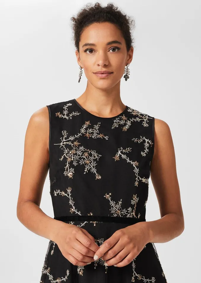 Womens Lilith Dress Black Metallic Hobbs Dresses Cheap On Sale