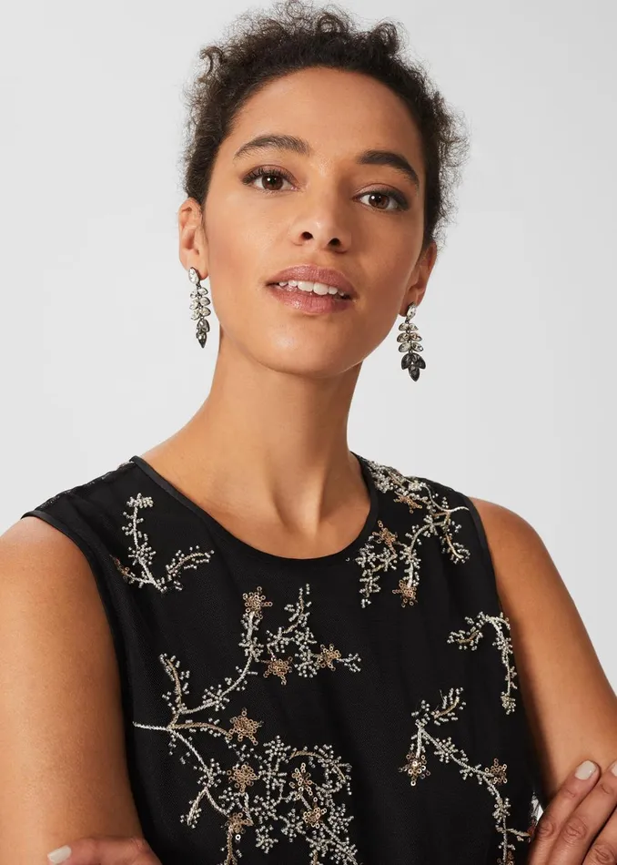 Womens Lilith Dress Black Metallic Hobbs Dresses Cheap On Sale