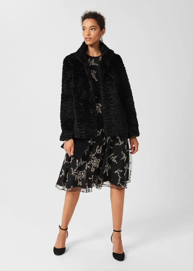 Womens Lilith Dress Black Metallic Hobbs Dresses Cheap On Sale